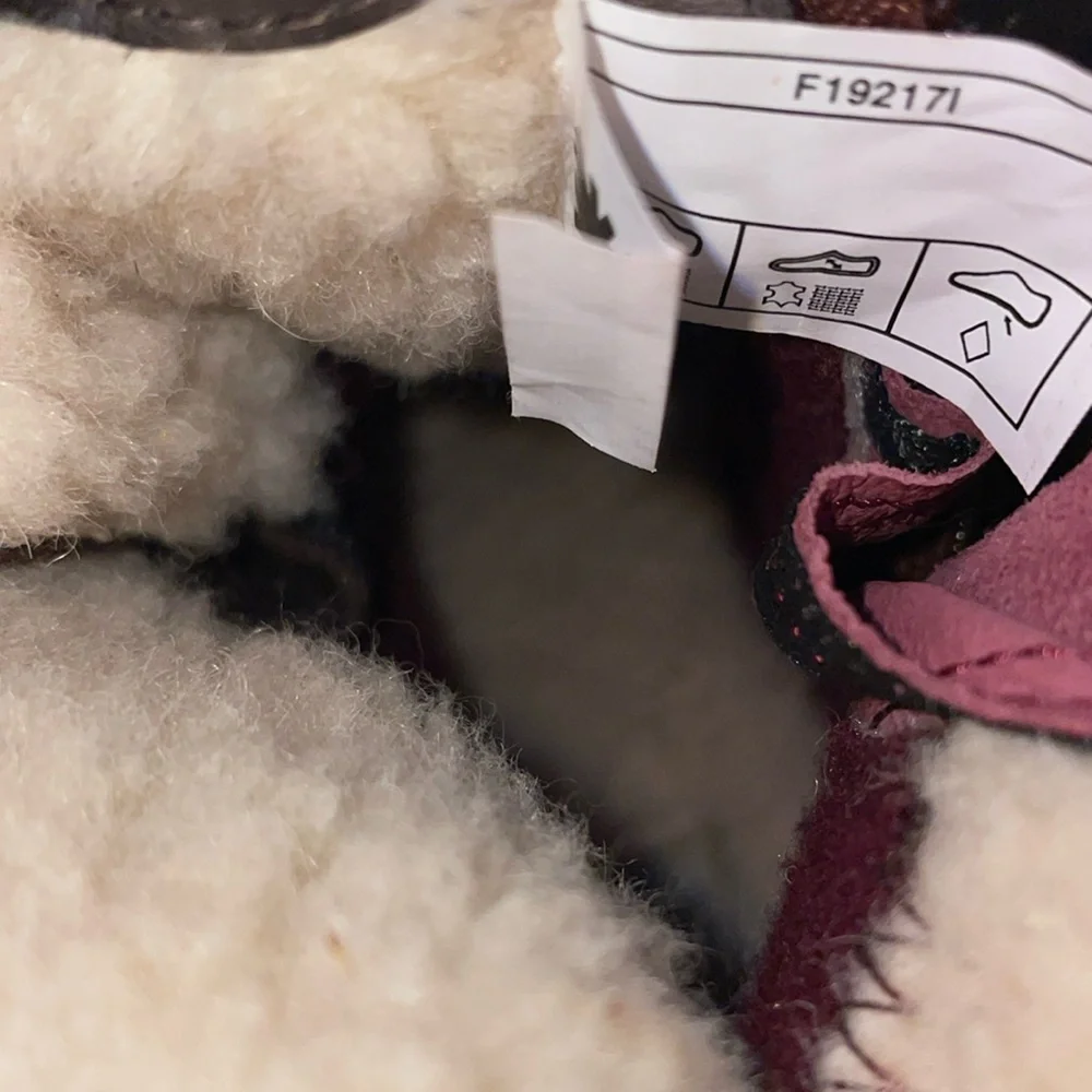 UGG Brown Leather & Wool Lace-Up Winter Boots